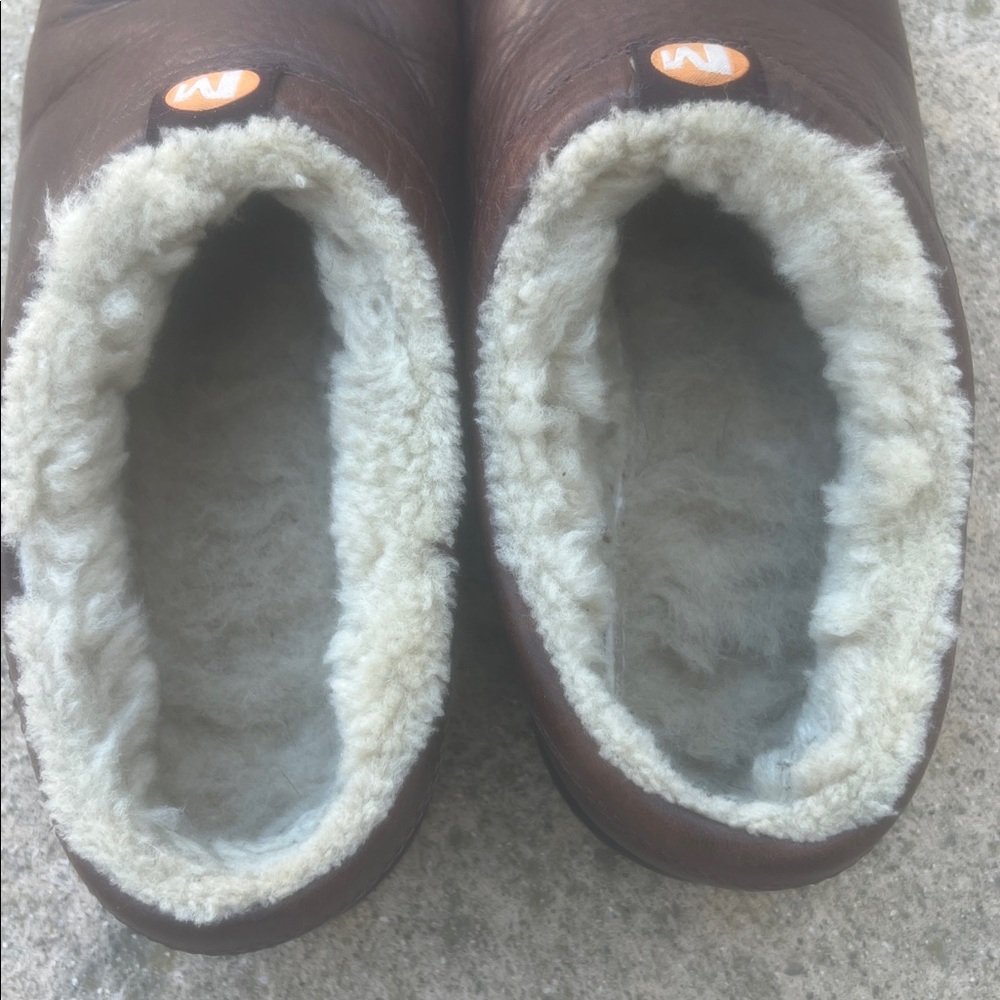Merrell Primo Chill Brown Leather Wool Lined Mules Women's Size 8.5 - Picture 6 of 9